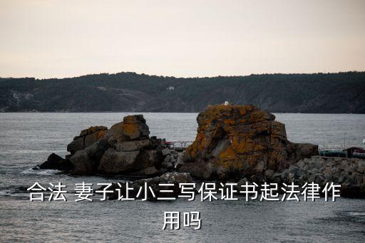  合法 妻子讓小三寫保證書起法律作用嗎
