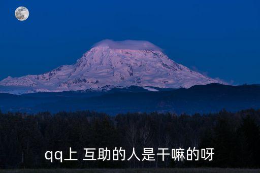 qq上 互助的人是干嘛的呀