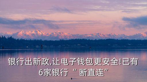 銀行出新政,讓電子錢(qián)包更安全!已有6家銀行“ 斷直連”