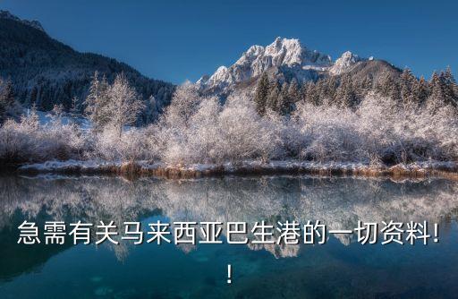 急需有關(guān)馬來(lái)西亞巴生港的一切資料!!