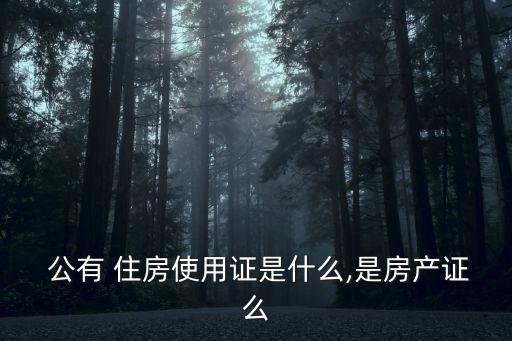  公有 住房使用證是什么,是房產(chǎn)證么