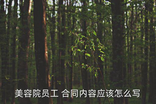美容院員工 合同內(nèi)容應該怎么寫