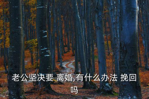 老公堅(jiān)決要 離婚,有什么辦法 挽回嗎