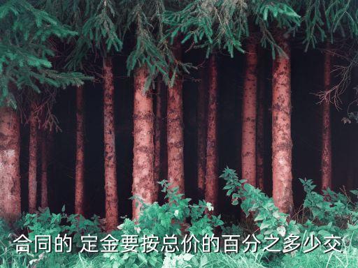 合同的 定金要按總價的百分之多少交