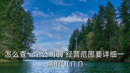 怎么查一個公司的 經(jīng)營范圍要詳細一點的O(∩∩