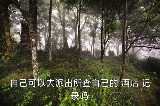 自己可以去派出所查自己的 酒店 記錄嗎