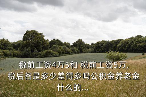  稅前工資4萬5和 稅前工資5萬, 稅后各是多少差得多嗎公積金養(yǎng)老金什么的...
