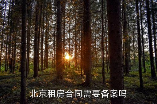 北京租房合同需要備案嗎
