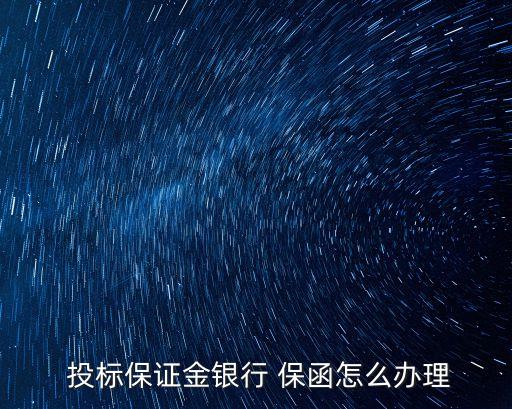  投標(biāo)保證金銀行 保函怎么辦理