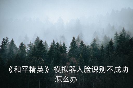 《和平精英》 模擬器人臉識(shí)別不成功怎么辦