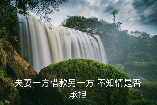 夫妻債務不知情況下對方承擔嗎