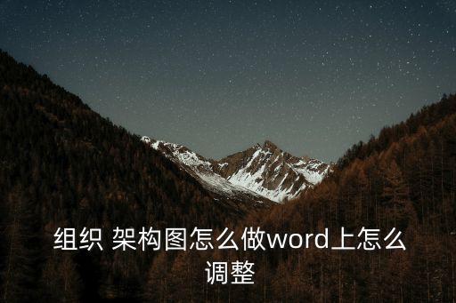  組織 架構(gòu)圖怎么做word上怎么 調(diào)整