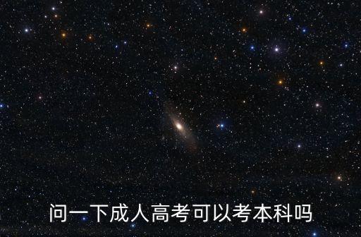 問一下成人高考可以考本科嗎