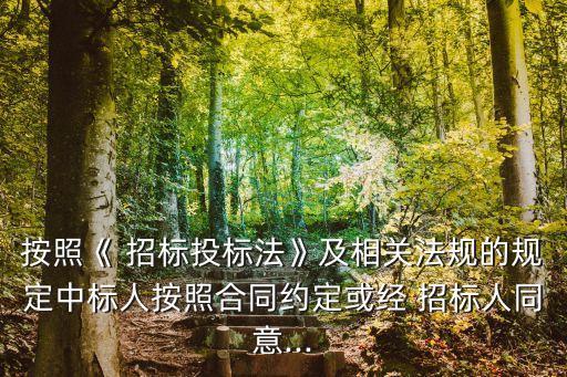 按照《 招標(biāo)投標(biāo)法》及相關(guān)法規(guī)的規(guī)定中標(biāo)人按照合同約定或經(jīng) 招標(biāo)人同意...