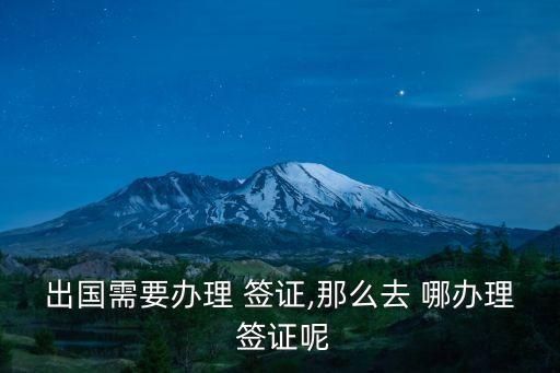 出國需要辦理 簽證,那么去 哪辦理 簽證呢
