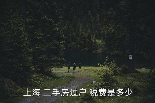  上海 二手房過戶 稅費是多少