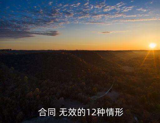  合同 無效的12種情形