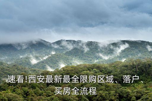 速看!西安最新最全限購區(qū)域、落戶、買房全流程
