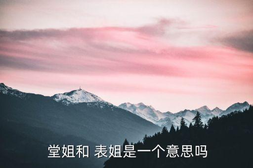  堂姐和 表姐是一個意思嗎