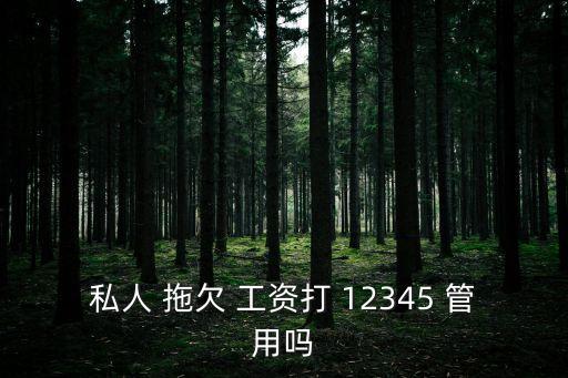 個人拖欠工資打12345管用嗎,拖欠工資打12345管用嗎 投訴電話