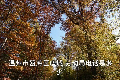  溫州市甌海區(qū)鹿城 勞動局電話是多少