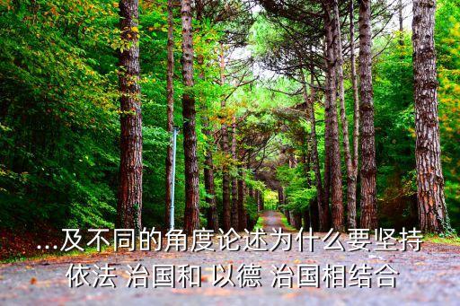 ...及不同的角度論述為什么要堅持 依法 治國和 以德 治國相結(jié)合