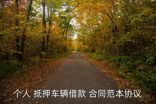 個人 抵押車輛借款 合同范本協(xié)議