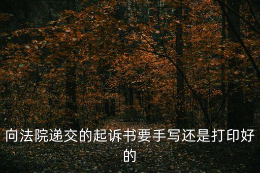 向法院遞交的起訴書(shū)要手寫(xiě)還是打印好的