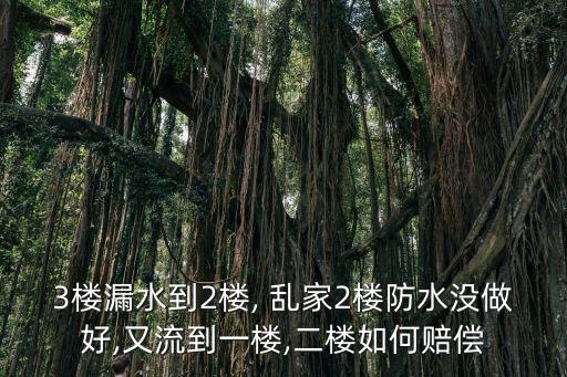 3樓漏水到2樓, 亂家2樓防水沒做好,又流到一樓,二樓如何賠償