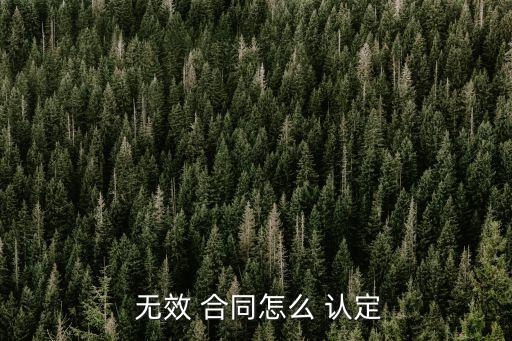  無效 合同怎么 認(rèn)定