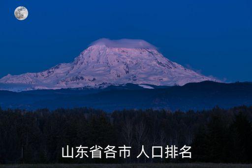 山東省各市 人口排名
