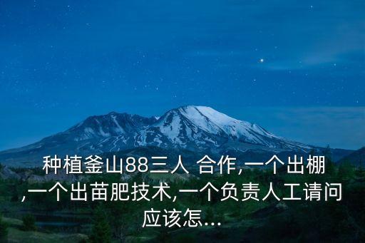  種植釜山88三人 合作,一個出棚,一個出苗肥技術(shù),一個負(fù)責(zé)人工請問應(yīng)該怎...