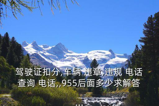 駕駛證扣分,車輛 違章,違規(guī) 電話查詢 電話,,955后面多少求解答...