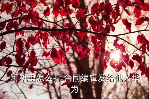  手機里怎么打 合同編輯發(fā)給他人華為