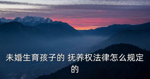 未婚生育孩子的 撫養(yǎng)權(quán)法律怎么規(guī)定的
