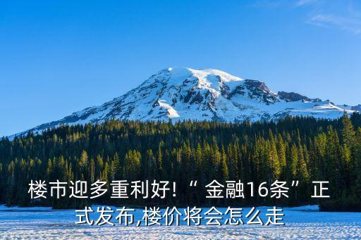 樓市迎多重利好!“ 金融16條”正式發(fā)布,樓價(jià)將會(huì)怎么走