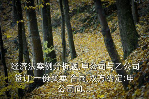  經(jīng)濟(jì)法案例分析題,甲公司與乙公司簽訂 一份買賣 合同,雙方約定:甲公司向...