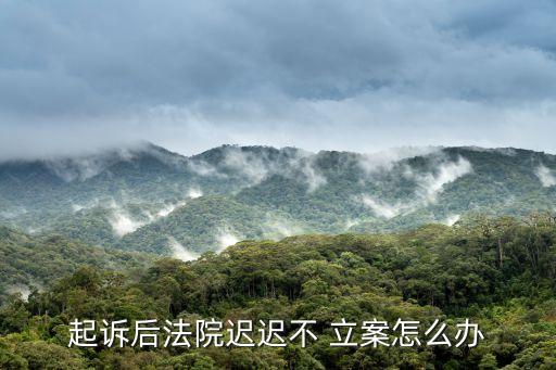 起訴后法院遲遲不 立案怎么辦
