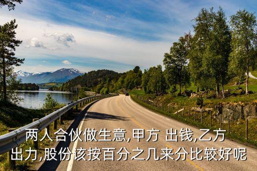 兩人合伙做生意,甲方 出錢,乙方 出力,股份該按百分之幾來分比較好呢