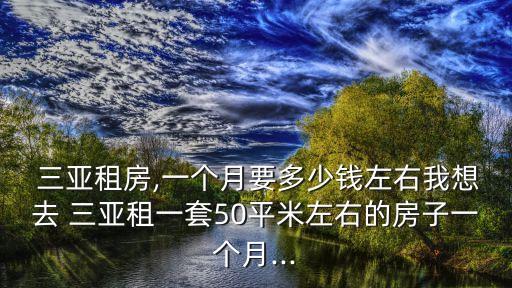  三亞租房,一個月要多少錢左右我想去 三亞租一套50平米左右的房子一個月...