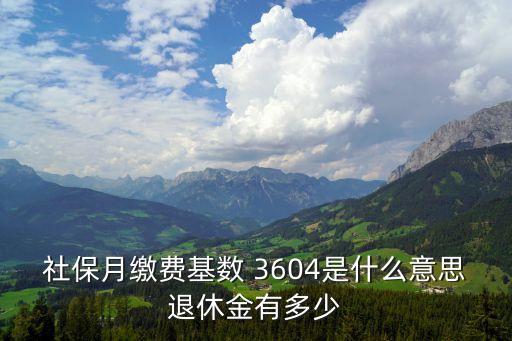 社保月繳費基數(shù) 3604是什么意思退休金有多少