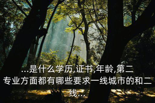 ...是什么學(xué)歷,證書,年齡,第二專業(yè)方面都有哪些要求一線城市的和二線...