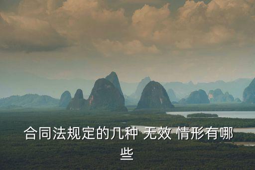  合同法規(guī)定的幾種 無效 情形有哪些