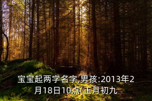 寶寶起兩字名字,男孩:2013年2月18日10點(diǎn)(正月初九
