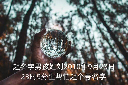 起名字男孩姓劉2010年9月23日23時9分生幫忙起個號名字