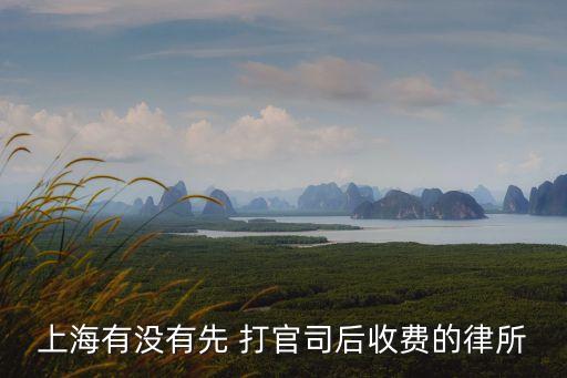 上海有沒有先 打官司后收費(fèi)的律所