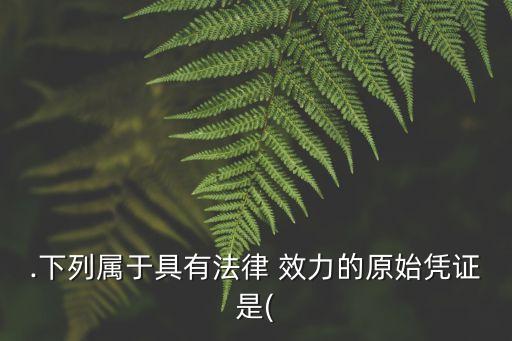 .下列屬于具有法律 效力的原始憑證是(
