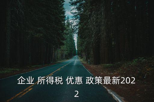 企業(yè) 所得稅 優(yōu)惠 政策最新2022