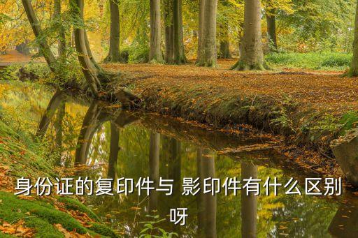 身份證的復(fù)印件與 影印件有什么區(qū)別呀