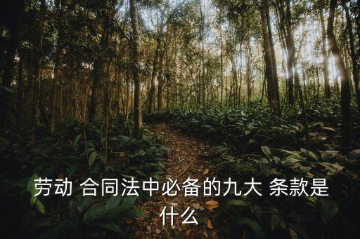  勞動 合同法中必備的九大 條款是什么